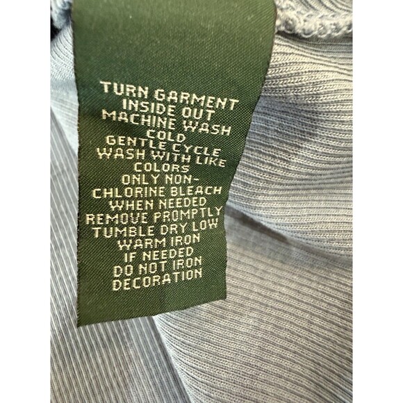 Ralph Lauren LRL 3X Blue Ribbed Cotton Tee Americana Flag Embroidered Top Plus - Picture 5 of 9